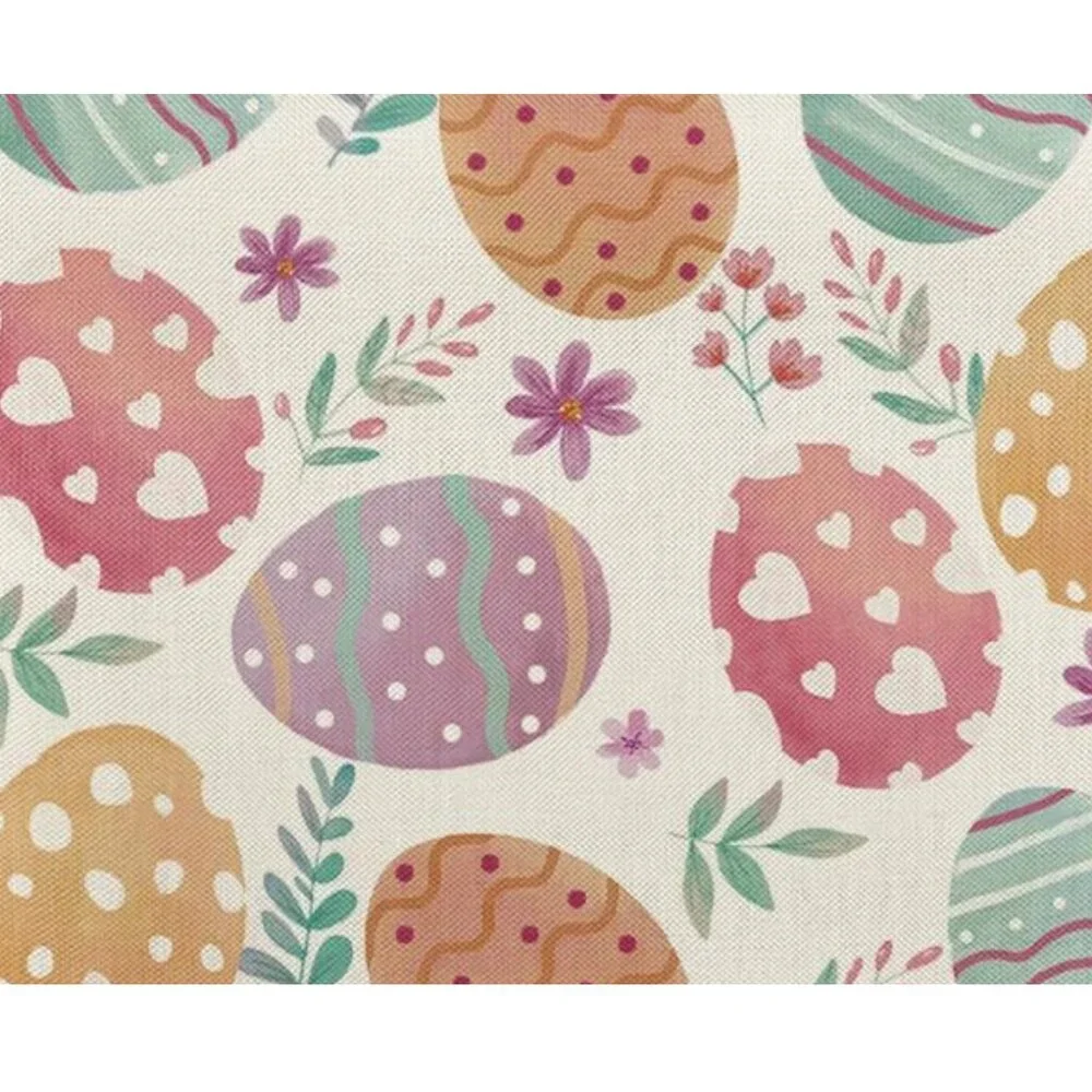 Easter Table Runner Eggs Spring Floral Decor Farmhouse Cottage Decorative Cloth